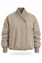 Mink Collar Ribbed Inflatable Coat 9742