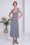Women's V-Neck Thick Strap Ribbed Knit Midi Dress Red, Burgundy, Gray, Black, Green - 3