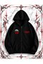 Stranger Things Oversize Zippered Black Unisex Hooded Cardigan