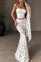 Satin Lined Zippered Eyelet Detail Bandana Double Set - 2