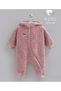 İncibaby 100% Cotton Hooded Reversible Zippered Soft Lux Baby Girl Jumpsuit