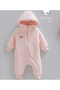İncibaby 100% Cotton Hooded Reversible Zippered Soft Lux Baby Girl Jumpsuit