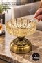 1 Piece Glass Ashtray with Metal Leg – Desktop Ashtray with Glass Body and Metal Leg 16 X 14 cm Glass Ashtray Cigarette Holder