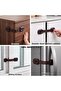 2-Pack Coffee Color Adjustable 3m Adhesive Drawer Cabinet Child Safety Lock Refrigerator Window Lock - 4