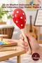3 Pieces Wooden Egg Maracas – 20 cm Rhythm Instrument, Maraca Egg Shaker for Music and Education