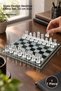1 Piece Glass Chess Set – Desktop Chess Game with Glass Design, 25 cm Size, Chess Set