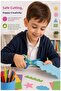 Green Blue Paper Scissors 1 Piece Keyroad Plastic Blunt Tip Protected School Scissors Children's Scissors Preschool Nursery Kindergarten - 2