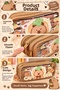 Oxford Fabric Multi-Compartment Large Capacity School Stationery Capybara Capybara Astronaut Figured Brown Illustrated Girl Boy Student Waterproof Pen Holder Pencil Case - 5