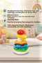 Clemento-Ni Educational Ring Toss Set Montessori 6 Pieces Colorful Baby Toy with Rocking Base - 2
