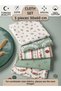 100% Cotton Fabric Panel Set 5 Different Patterns 30X60 cm – Vintage Floral Pattern, Green and Pink Tones