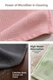 3 Pieces 30X40Cm Microfiber Cleaning Cloth - Highly Absorbent, Dirt-Free, Dust-Free Glass Drying Cloth - 4
