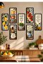 7 Piece Good Food Good Mood Kitchen Painting Set 10X20 cm Frame Look Mdf Decorative Wall Painting