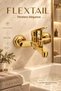 Gold Brass Bathroom Faucet Shower Tap Hot Cold Gold Single Handle - 5