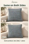 Gray Embossed Round Pompom Textured Double-Sided Hidden Zipper Decorative Throw Pillow Cover 1 Piece - 4