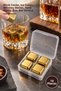 10 Pieces Stainless Steel Whiskey Stones – Beverage Cooler, Ice Stones, Whiskey Stones, with Hard Plastic Box, Bar Service