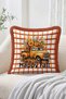 Happy Fall Autumn Pumpkin Leaf and Truck Pattern Set of 4 Fringe-Tassel Throw Pillow Covers - 2