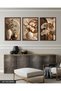 Coffee Leaves and White Flower in Vase 3 Piece Wooden Framed Painting Act - 4