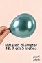 5 Inch Chrome Green Latex Balloons 100 Pack – 12.7 cm Mini Metallic Party and Birthday Balloons - 2