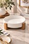 Porcelain Serving Presentation Plate with Wooden Stand, Serving Bowl - 2