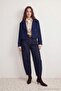 Petite Koyu Mavi Barrel Tapered Normal Bel Jeans TWOAW27JE00246