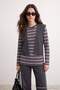 Anthracite Shawl Detailed Striped Knitwear Sweater Tctaw27Ak00004 - 2