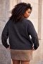 Wardrobe Essentials Anthracite V-Neck 100% Wool Plus Size Knitwear Sweater Tbbaw27An00037 - 4