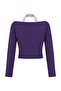 Mor Fırçalı Scuba Crop Bluz THMAW27BZ00006 - 3