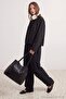 Black Genuine Leather Knitted Effect Women's Maxi Shoulder Bag Takss26Oc00080 - 2