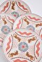 Set of 4 Jungle Leopard Patterned Porcelain Serving Plates Tphaw27Tbk00035 - 4