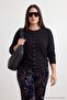 Wardrobe Essentials Siyah Düğme Detaylı Pamuklu Basic Triko Hırka TBBAW26AV00042 - 2