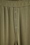 Khaki Snap Fastener Viscose Ribbed Knitted Pajama Set Thmaw27Pt00235 - 7