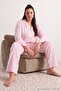 Pink Polka Dot Large Size Woven Pajama Set Tbbaw27Ai00071 - 3