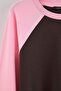 Pembe Premium İnterlok Reglan Kol Oversize Kalıp Beyzbol Uzun Kollu Örme T-Shirt TWOAW27TS00001 - 3