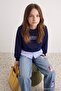 Lacivert Kız Çocuk Örme Sweatshirt TKDAW27SW00040 - 3