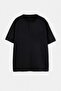 Big Size Black Regular/Comfortable Fit Buttoned Collar Knitted T-Shirt Tmnss26Bf00015 - 5