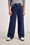 Indigo Flexible Fabric Wide Leg Jeans for Girls Tkdaw27Je00011 - 3