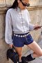 Gri Melanj Kalın İçi Polarlı Fermuarlı Çin Düğmeli Crop Örme Hırka/Sweatshirt TWOAW27SW00072 - 2