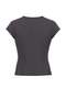 Antrasit Düz Fitted/Vücuda Oturan Penecere Detaylı Örme Bluz TWOAW27BZ00301 - 3