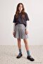 Anthracite Girls' Short / Mini Plain Knitted Skirt Tkdaw27Et00007 - 2