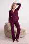 Mürdüm Dantelli Kruvaze Waffle Örme Pijama Takımı THMAW27PT00155 - 2