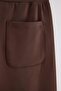 Brown Elastic Waist Straight Cut Knitted Sweatpants with Pockets Twoaw27Ea00022 - 8