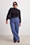 Black Cotton Turtleneck Long Sleeve Snap Fastener Large Size Body Tbbaw27Cs00001O - 4