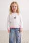 Ecru Ribbed Flexible Cotton Girls' Printed Knitted T-Shirt Tkdaw27Ts00022 - 2