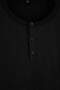 Big Size Black Regular/Comfortable Fit Buttoned Collar Knitted T-Shirt Tmnss26Bf00015 - 7