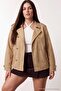 Beige Plus Size Oversize/Wide Fit Denim Plus Size Jacket Tbbaw26Ag00004 - 4