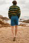 Men's Regular Lace-Up Casual Indigo Basic Shorts - 6
