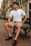 Men's Regular Lace-Up Casual Beige Basic Shorts - 5