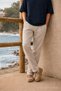 Men's Trend Basic Wide Leg Stone Fabric Trousers - 2