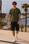 Men's Trend Crew Neck Comfortable Basic Khaki T-Shirt - 3