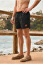 Men's Loose Lined Zippered Trendy T.Black Sea Shorts - 5